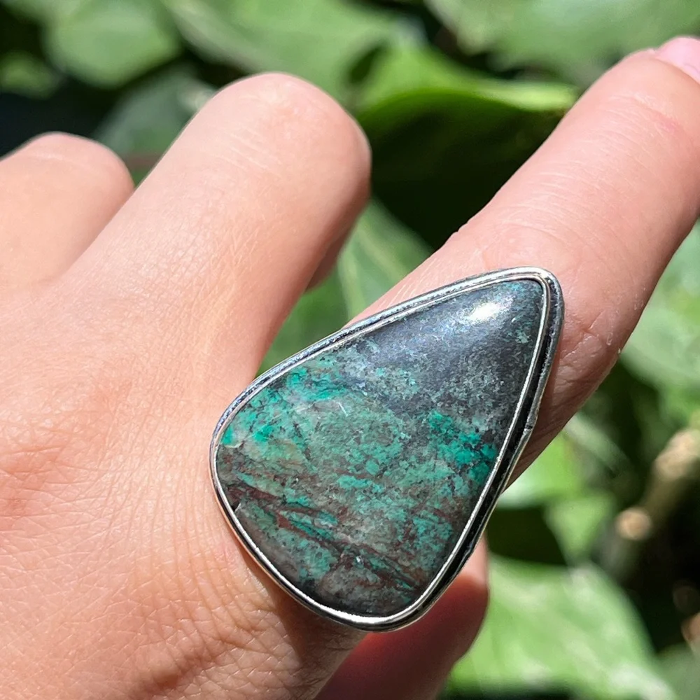 Size 8.75‎ 925 silver plated African turquoise ring